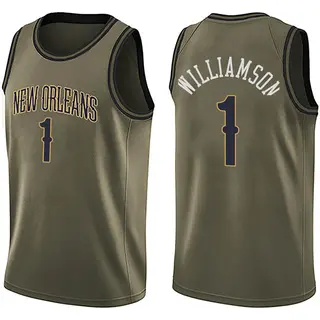 Youth Zion Williamson New Orleans Pelicans Green Salute to Service Jersey - Swingman